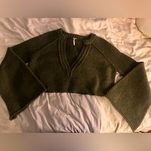 ✨NWOT Free People Olive Knit Sweater